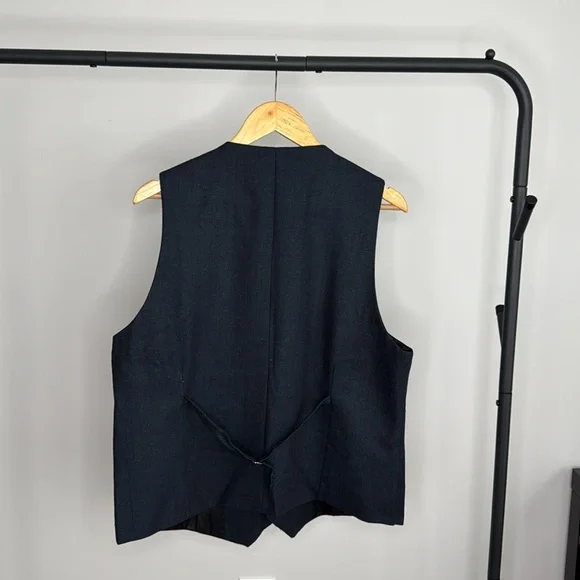 Men's Tweed Herringbone Wedding Suit Prom Tuxedo  3 Piece Peak Lapel Size 44R - Picture 10 of 12